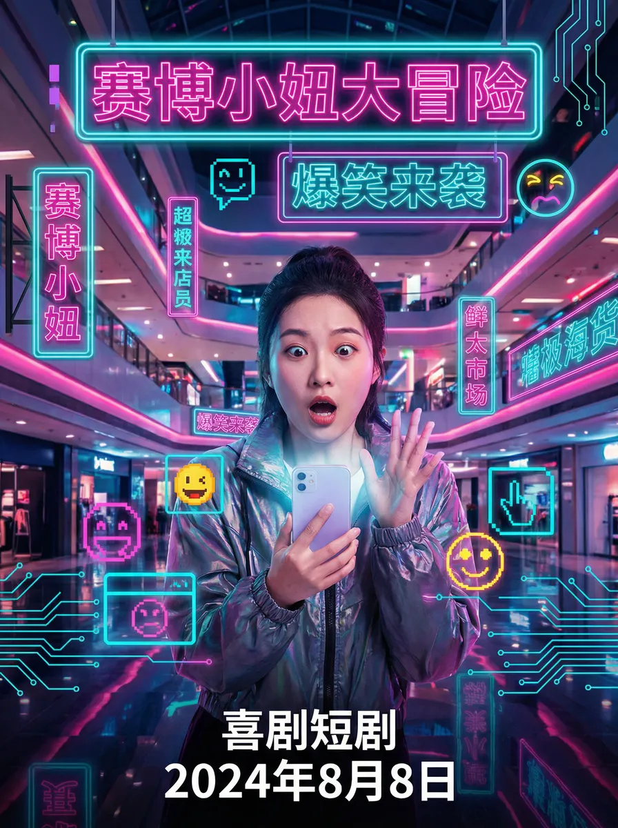 无能的丈夫 搞笑喜剧短剧 - 赛博小妞大冒险海报